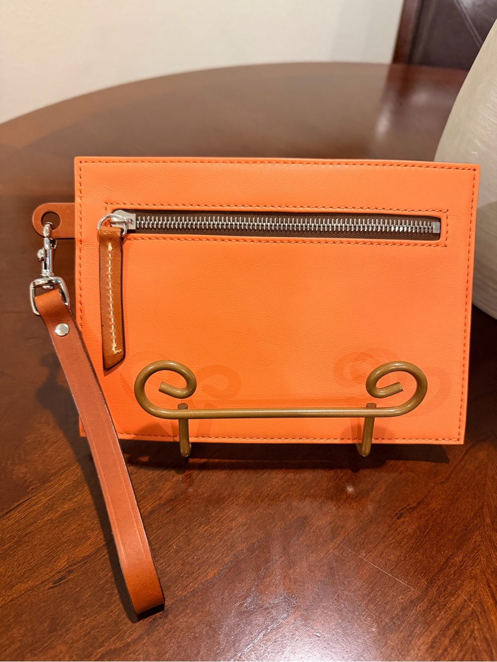 Dooney & Bourke Orange Leather Wristlet - Picture 5 of 9